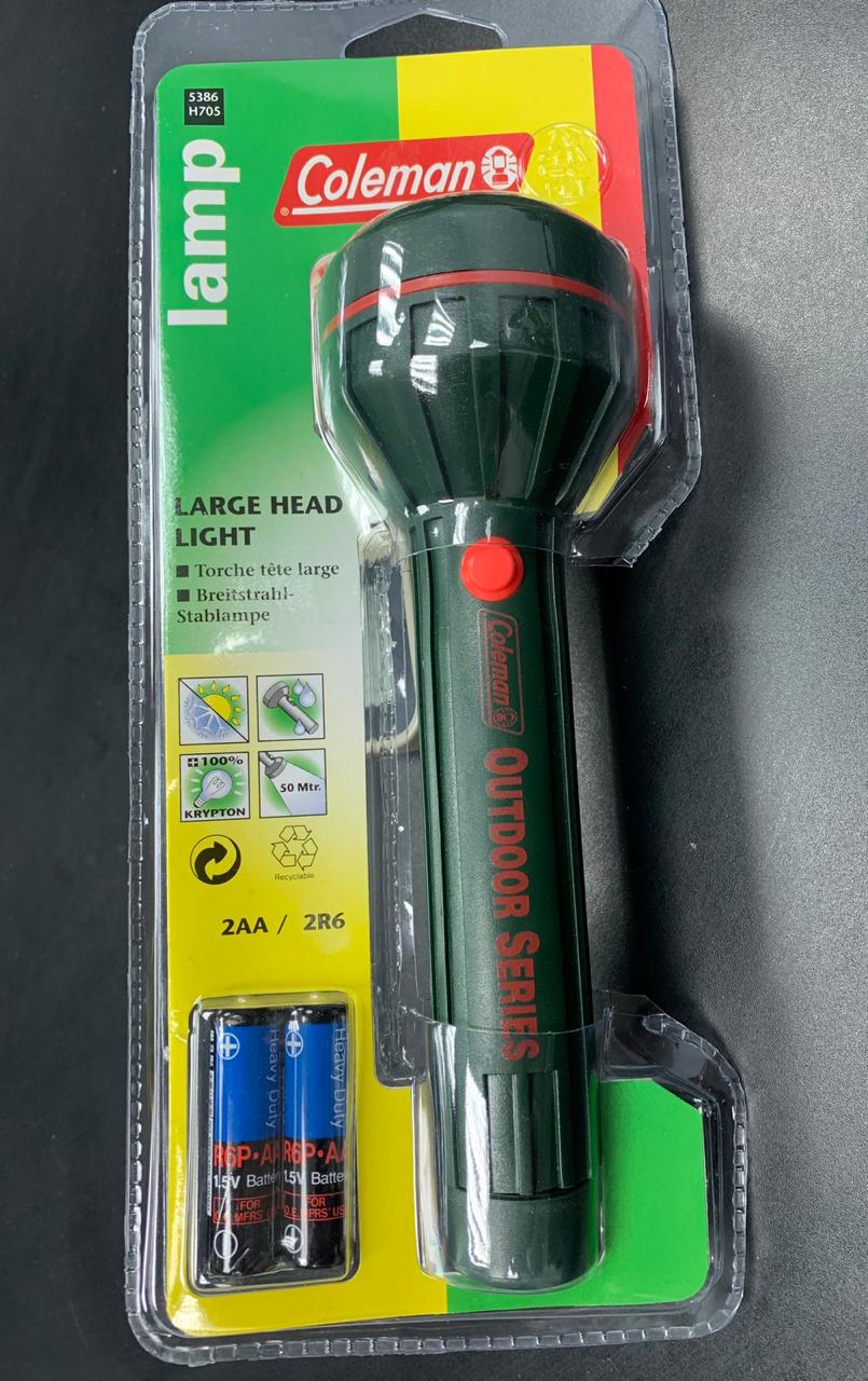 Handheld Torch Light H. Duty W/ 2AA Battery (Coleman-USA)